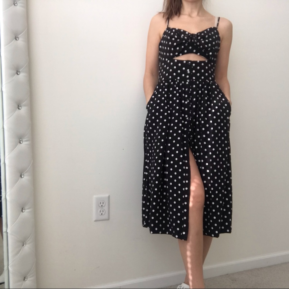 Xhilaration vintage inspired polka dot midi dress